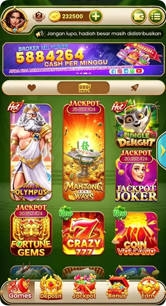 Tampilan utama aplikasi Download idagame APK untuk Android yang intuitif dan efisien.