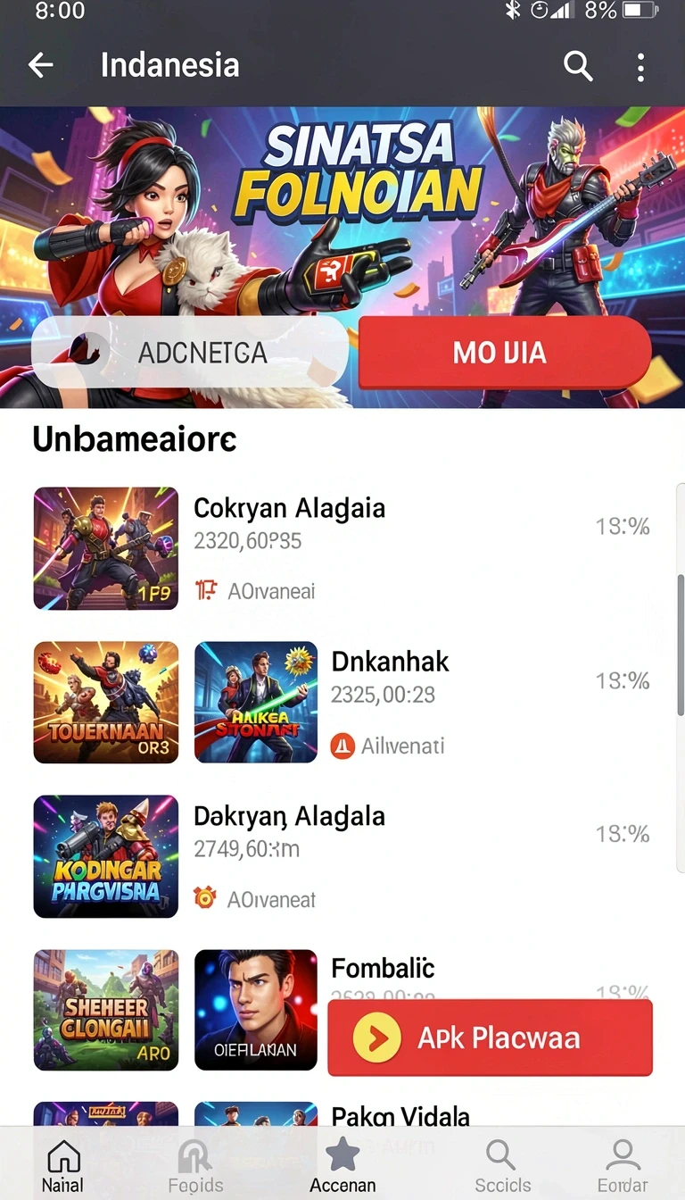 Tampilan utama aplikasi bandar88 APK Terbaru 2026 untuk Semua Perangkat yang intuitif dan efisien.